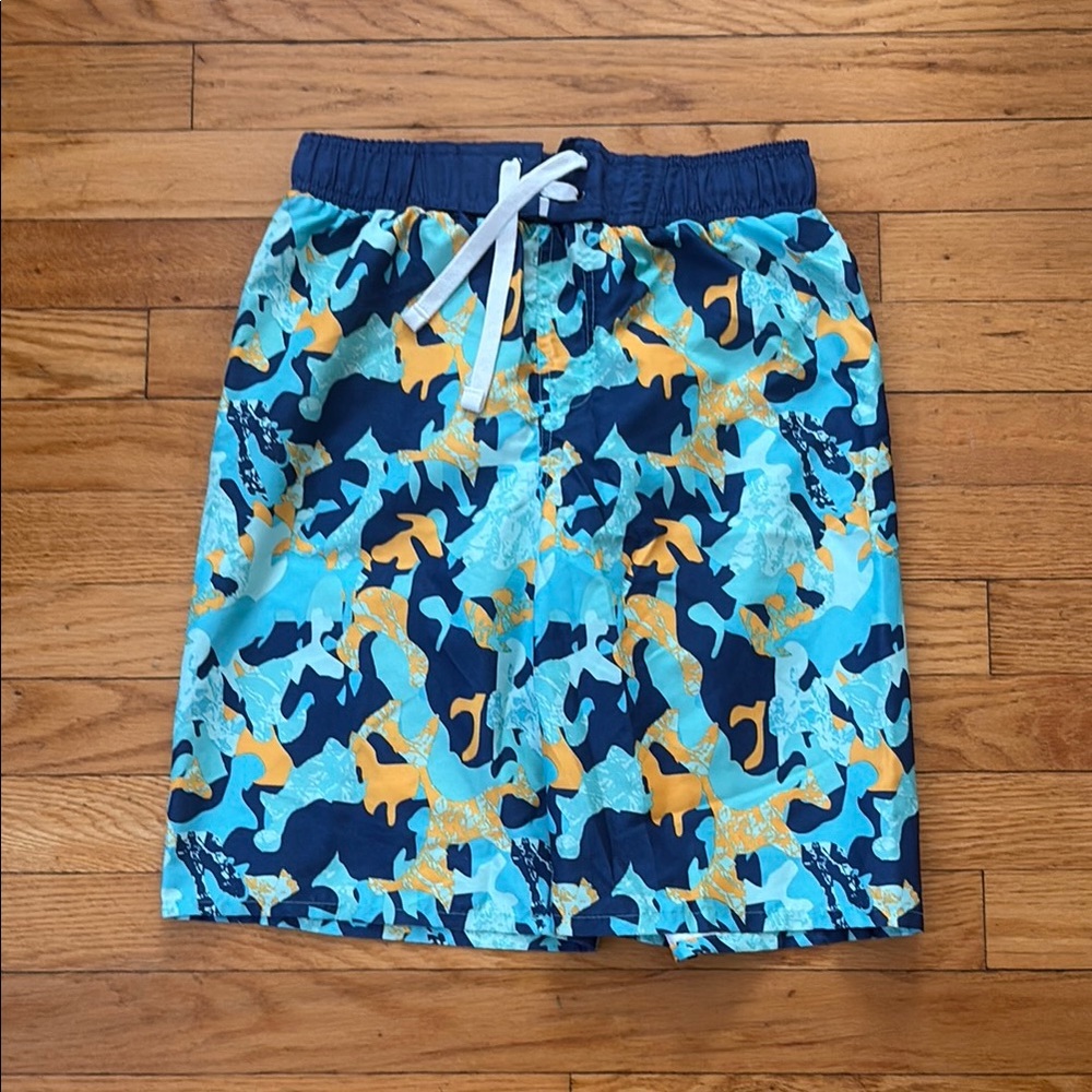 Joe Boxer Kids Swim Trunks - Blue and Orange Camo